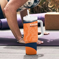 Custom Netherlands Football Tumbler With Handle 2026 Come On Oranje - Wonder Print Shop