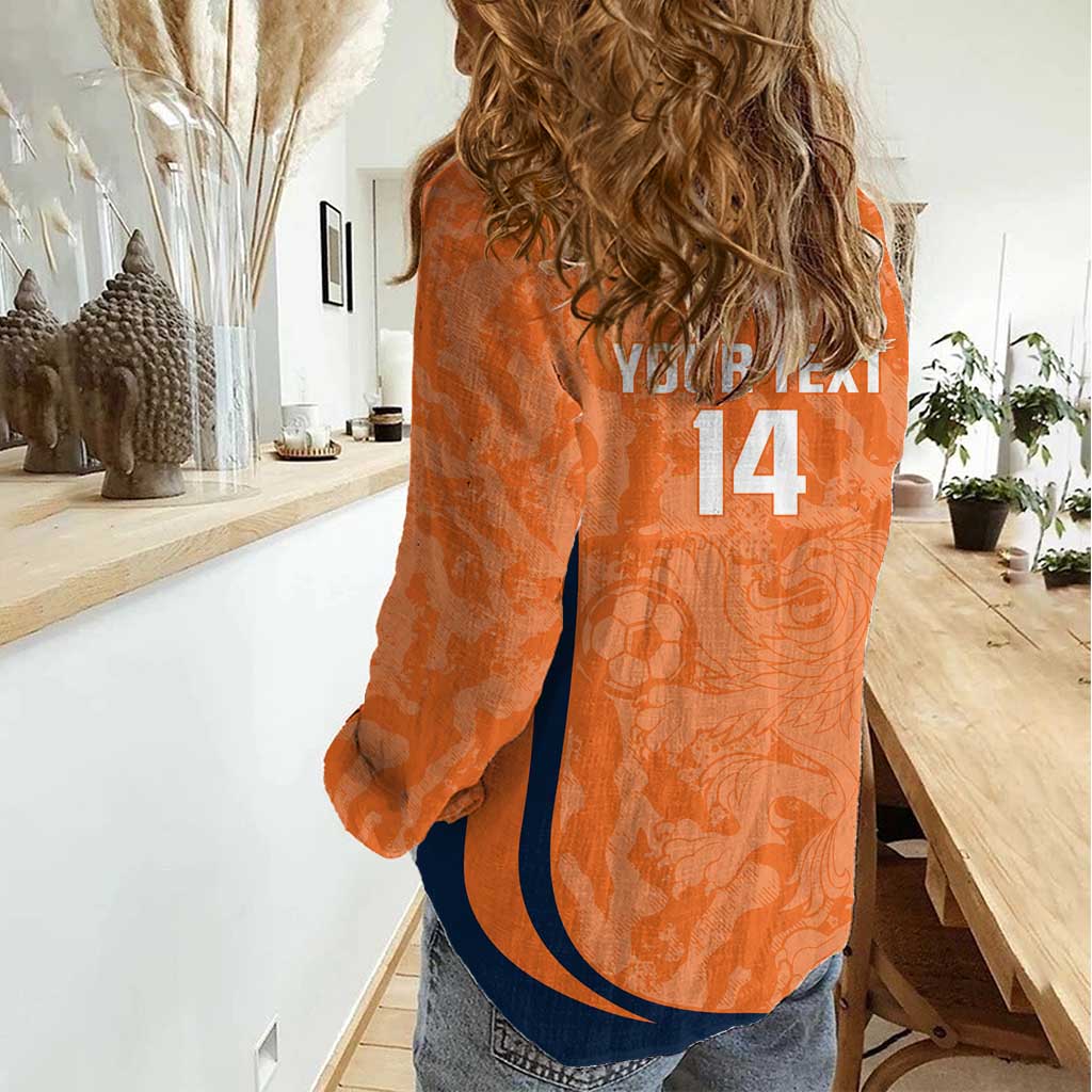 Custom Netherlands Football Women Casual Shirt 2026 Come On Oranje - Wonder Print Shop