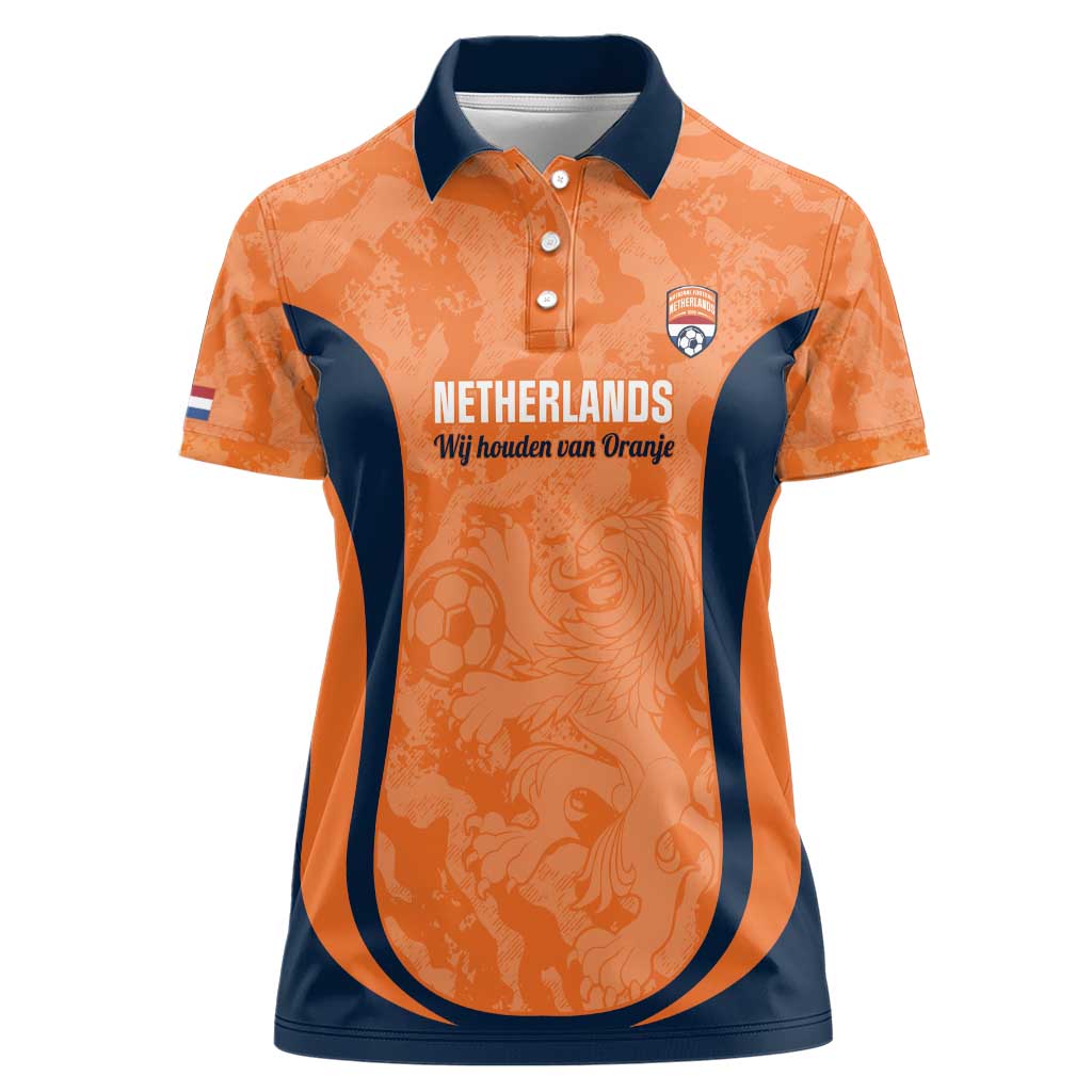 Custom Netherlands Football Women Polo Shirt 2026 Come On Oranje - Wonder Print Shop