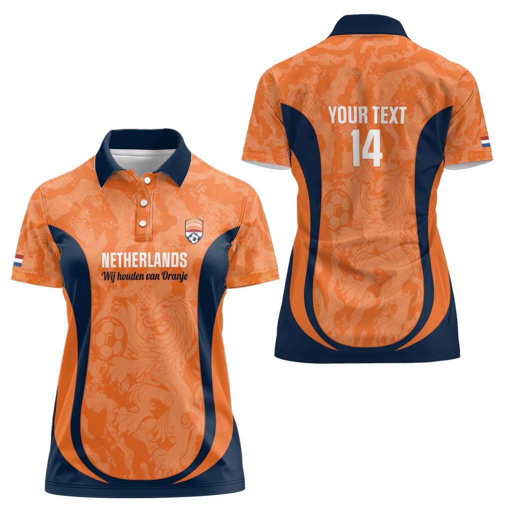 Custom Netherlands Football Women Polo Shirt 2026 Come On Oranje - Wonder Print Shop
