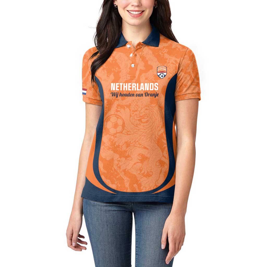 Custom Netherlands Football Women Polo Shirt 2026 Come On Oranje - Wonder Print Shop