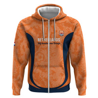 Custom Netherlands Football Zip Hoodie 2026 Come On Oranje - Wonder Print Shop