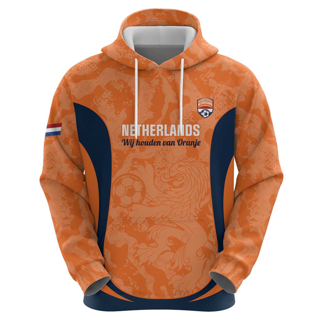 Custom Netherlands Football Zip Hoodie 2026 Come On Oranje - Wonder Print Shop