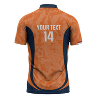 Custom Netherlands Football Zipper Polo Shirt 2026 Come On Oranje - Wonder Print Shop