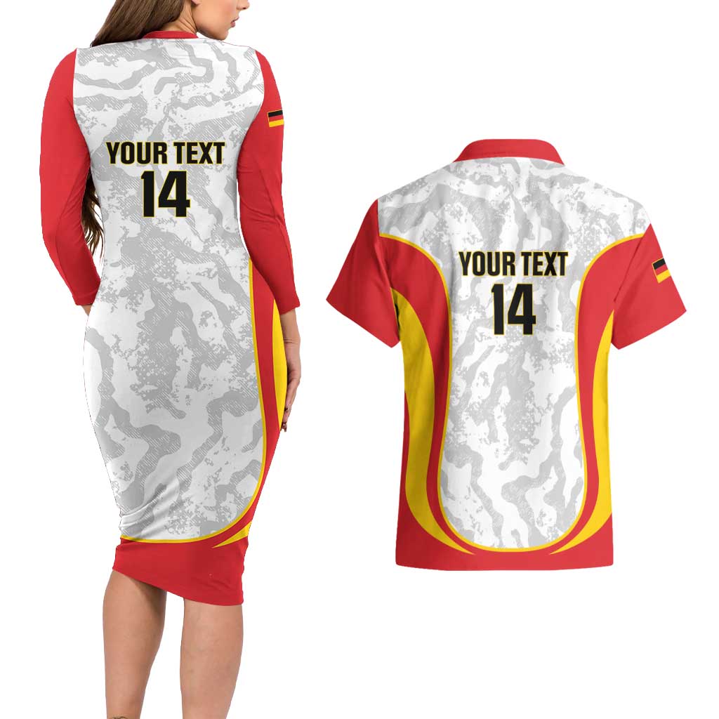 Custom Germany Football Couples Matching Long Sleeve Bodycon Dress and Hawaiian Shirt 2026 Come On Die Nationalelf - Wonder Print Shop