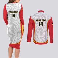 Custom Germany Football Couples Matching Long Sleeve Bodycon Dress and Long Sleeve Button Shirt 2026 Come On Die Nationalelf - Wonder Print Shop