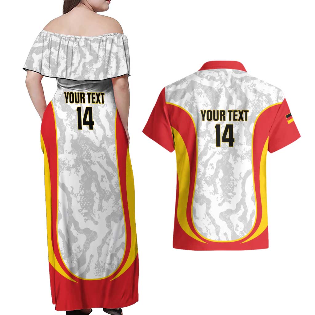 Custom Germany Football Couples Matching Off Shoulder Maxi Dress and Hawaiian Shirt 2026 Come On Die Nationalelf - Wonder Print Shop