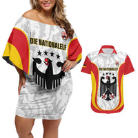 Custom Germany Football Couples Matching Off Shoulder Short Dress and Hawaiian Shirt 2026 Come On Die Nationalelf - Wonder Print Shop