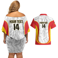 Custom Germany Football Couples Matching Off Shoulder Short Dress and Hawaiian Shirt 2026 Come On Die Nationalelf - Wonder Print Shop