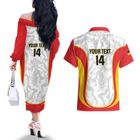 Custom Germany Football Couples Matching Off The Shoulder Long Sleeve Dress and Hawaiian Shirt 2026 Come On Die Nationalelf - Wonder Print Shop