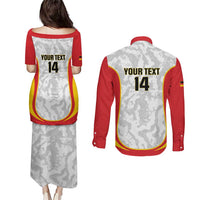Custom Germany Football Couples Matching Puletasi and Long Sleeve Button Shirt 2026 Come On Die Nationalelf - Wonder Print Shop