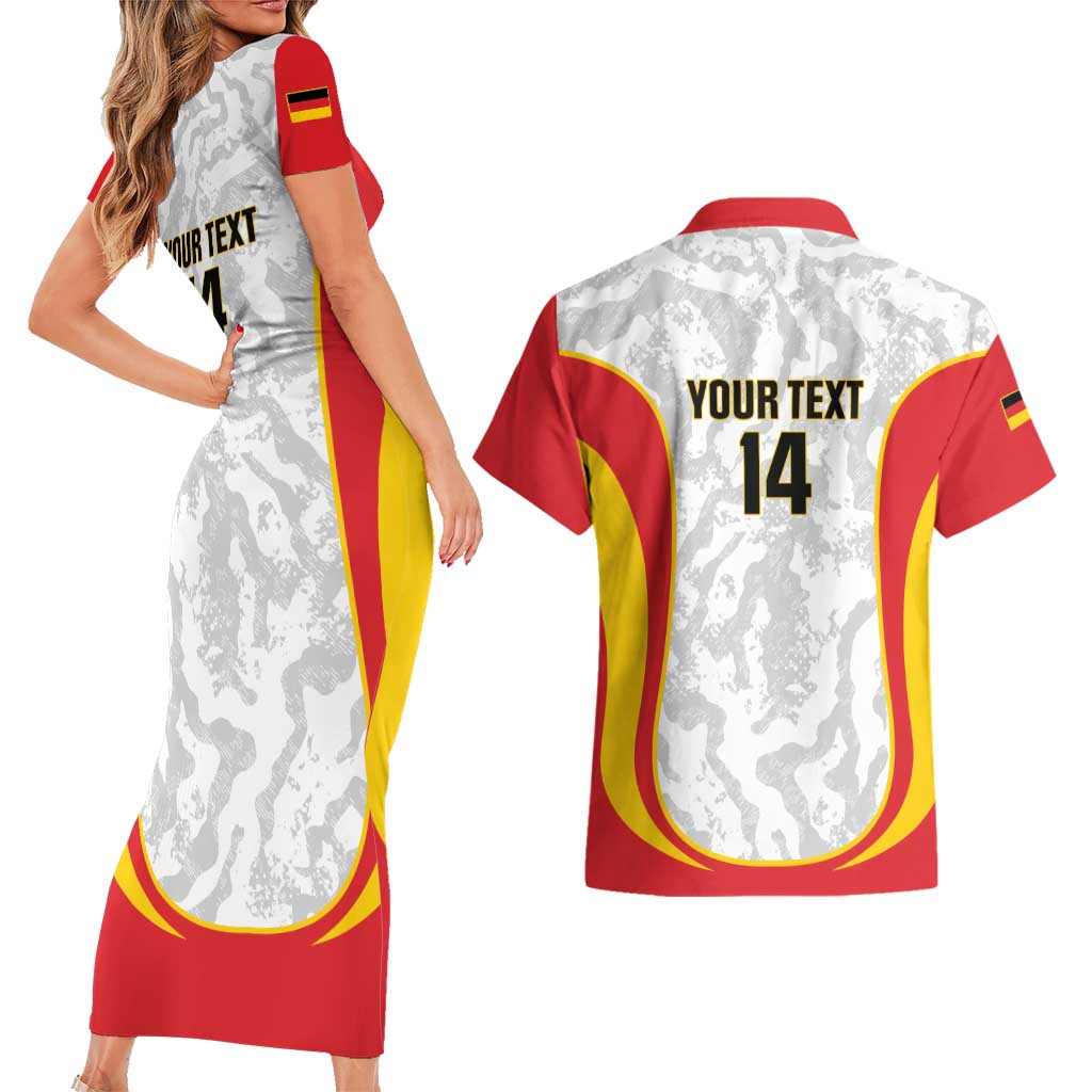 Custom Germany Football Couples Matching Short Sleeve Bodycon Dress and Hawaiian Shirt 2026 Come On Die Nationalelf - Wonder Print Shop