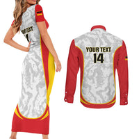 Custom Germany Football Couples Matching Short Sleeve Bodycon Dress and Long Sleeve Button Shirt 2026 Come On Die Nationalelf - Wonder Print Shop