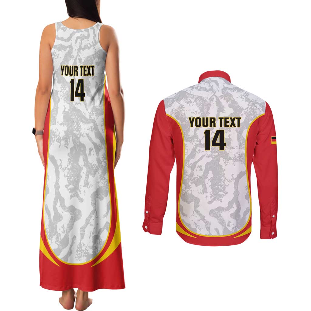 Custom Germany Football Couples Matching Tank Maxi Dress and Long Sleeve Button Shirt 2026 Come On Die Nationalelf - Wonder Print Shop