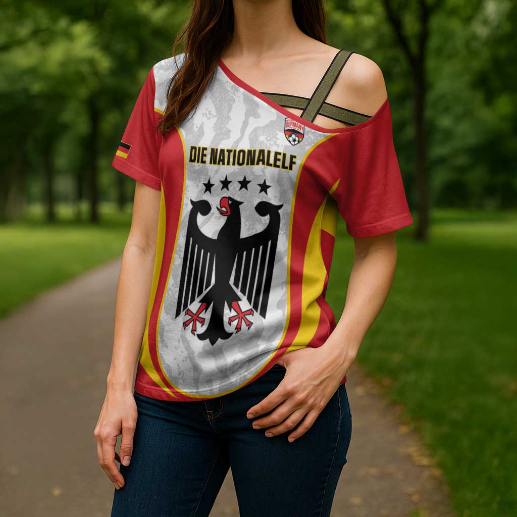 Custom Germany Football Cross Shoulder Shirt 2026 Come On Die Nationalelf - Wonder Print Shop