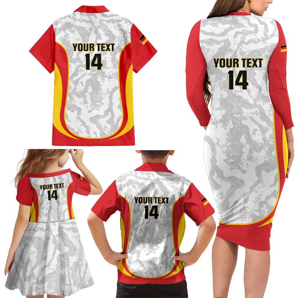 Custom Germany Football Family Matching Long Sleeve Bodycon Dress and Hawaiian Shirt 2026 Come On Die Nationalelf - Wonder Print Shop