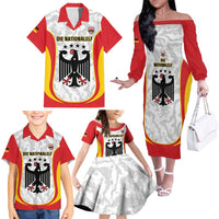 Custom Germany Football Family Matching Off The Shoulder Long Sleeve Dress and Hawaiian Shirt 2026 Come On Die Nationalelf - Wonder Print Shop