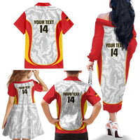 Custom Germany Football Family Matching Off The Shoulder Long Sleeve Dress and Hawaiian Shirt 2026 Come On Die Nationalelf - Wonder Print Shop