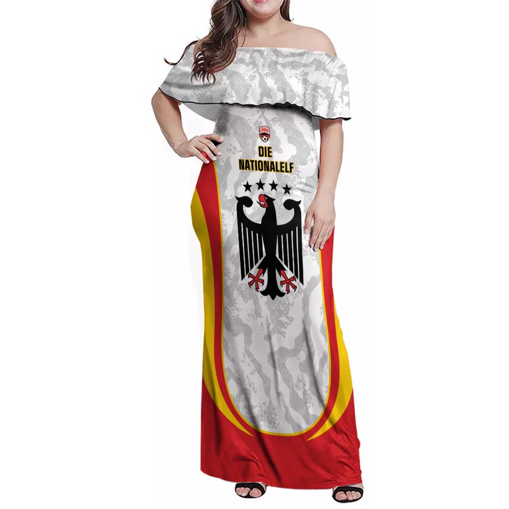 Custom Germany Football Family Matching Off Shoulder Maxi Dress and Hawaiian Shirt 2026 Come On Die Nationalelf - Wonder Print Shop