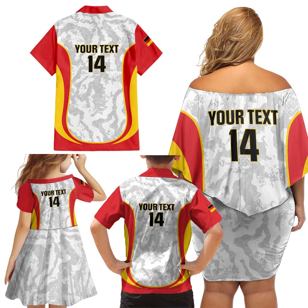 Custom Germany Football Family Matching Off Shoulder Short Dress and Hawaiian Shirt 2026 Come On Die Nationalelf - Wonder Print Shop