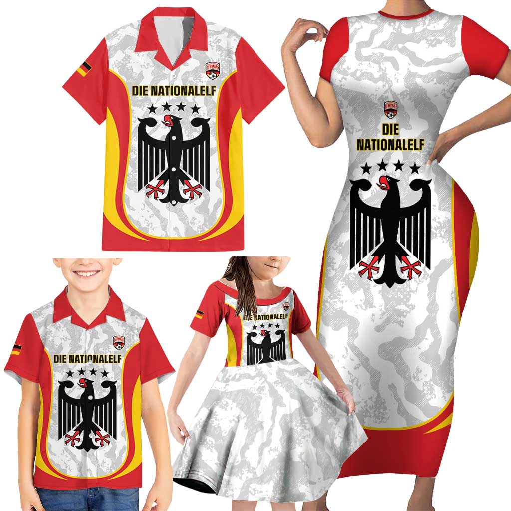 Custom Germany Football Family Matching Short Sleeve Bodycon Dress and Hawaiian Shirt 2026 Come On Die Nationalelf - Wonder Print Shop