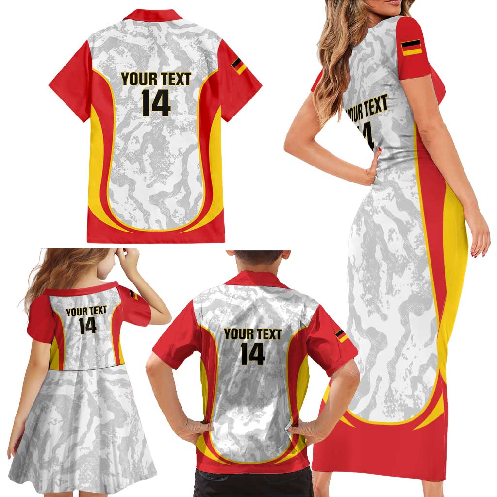 Custom Germany Football Family Matching Short Sleeve Bodycon Dress and Hawaiian Shirt 2026 Come On Die Nationalelf - Wonder Print Shop