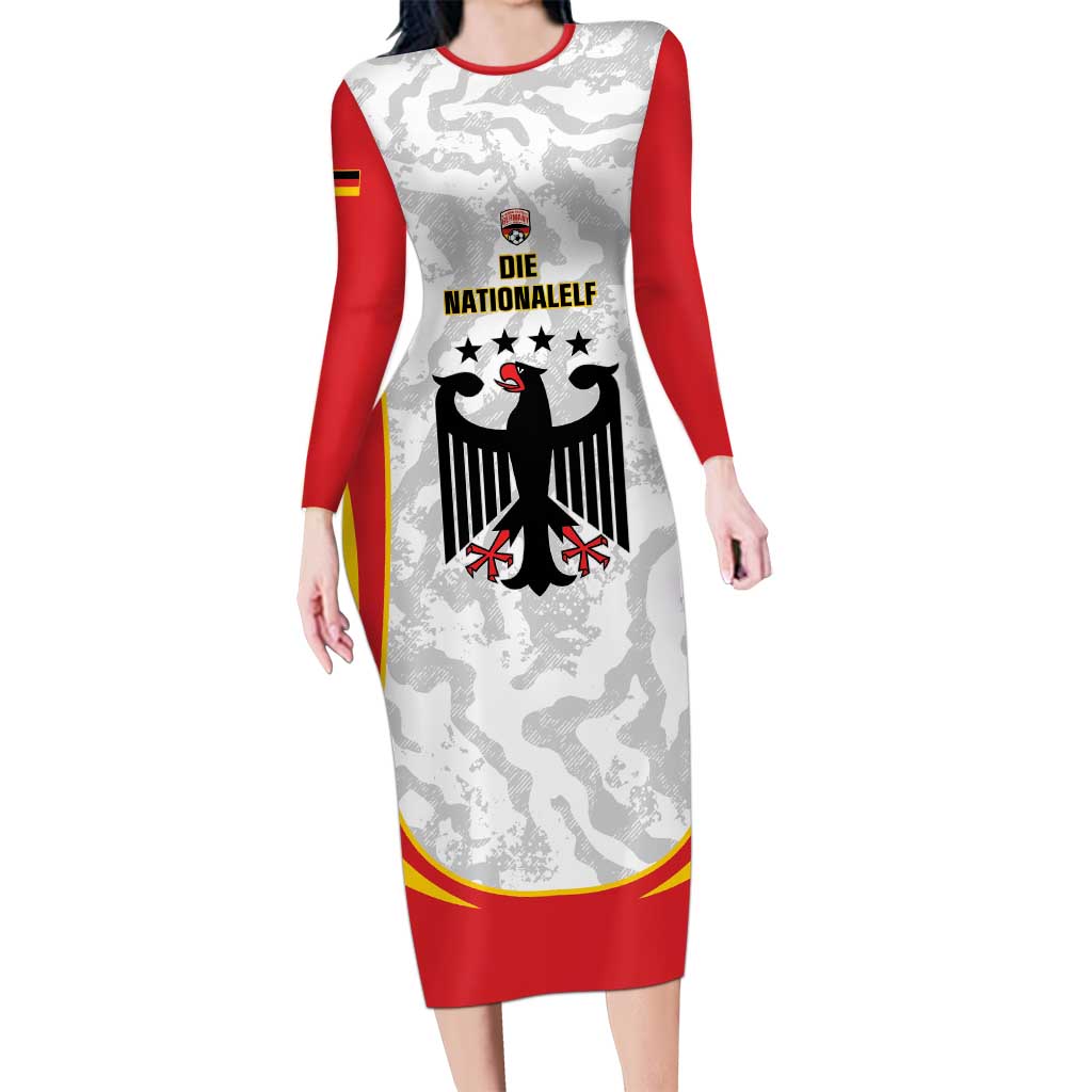 Custom Germany Football Long Sleeve Bodycon Dress 2026 Come On Die Nationalelf - Wonder Print Shop