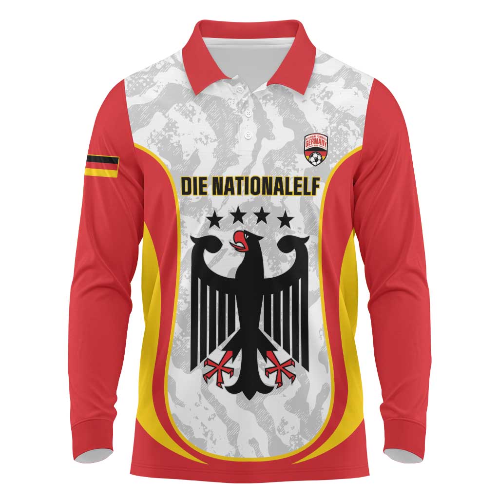 Custom Germany Football Long Sleeve Polo Shirt 2026 Come On Die Nationalelf - Wonder Print Shop