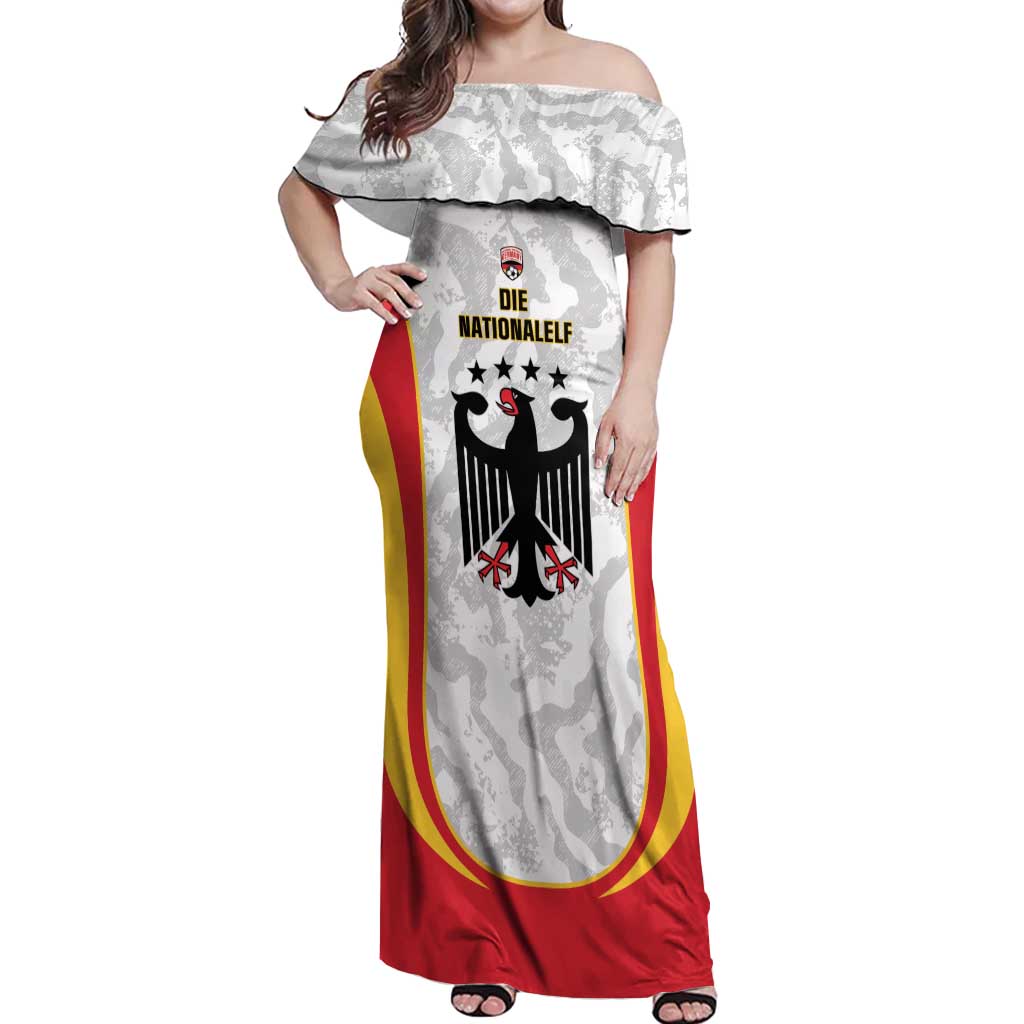Custom Germany Football Off Shoulder Maxi Dress 2026 Come On Die Nationalelf - Wonder Print Shop