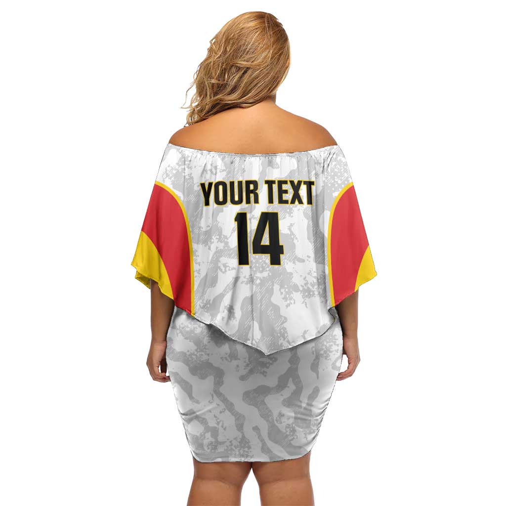 Custom Germany Football Off Shoulder Short Dress 2026 Come On Die Nationalelf - Wonder Print Shop