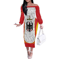 Custom Germany Football Off The Shoulder Long Sleeve Dress 2026 Come On Die Nationalelf - Wonder Print Shop