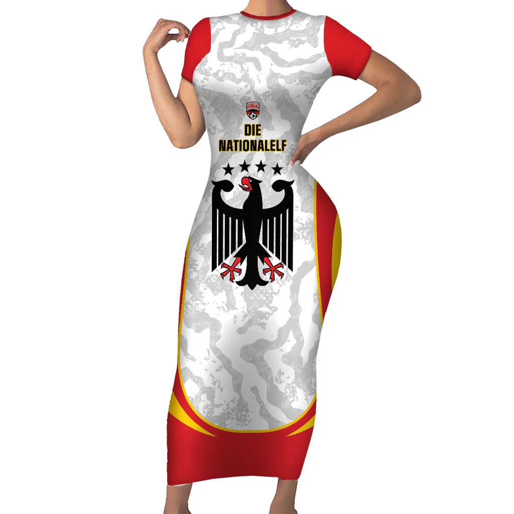 Custom Germany Football Short Sleeve Bodycon Dress 2026 Come On Die Nationalelf - Wonder Print Shop