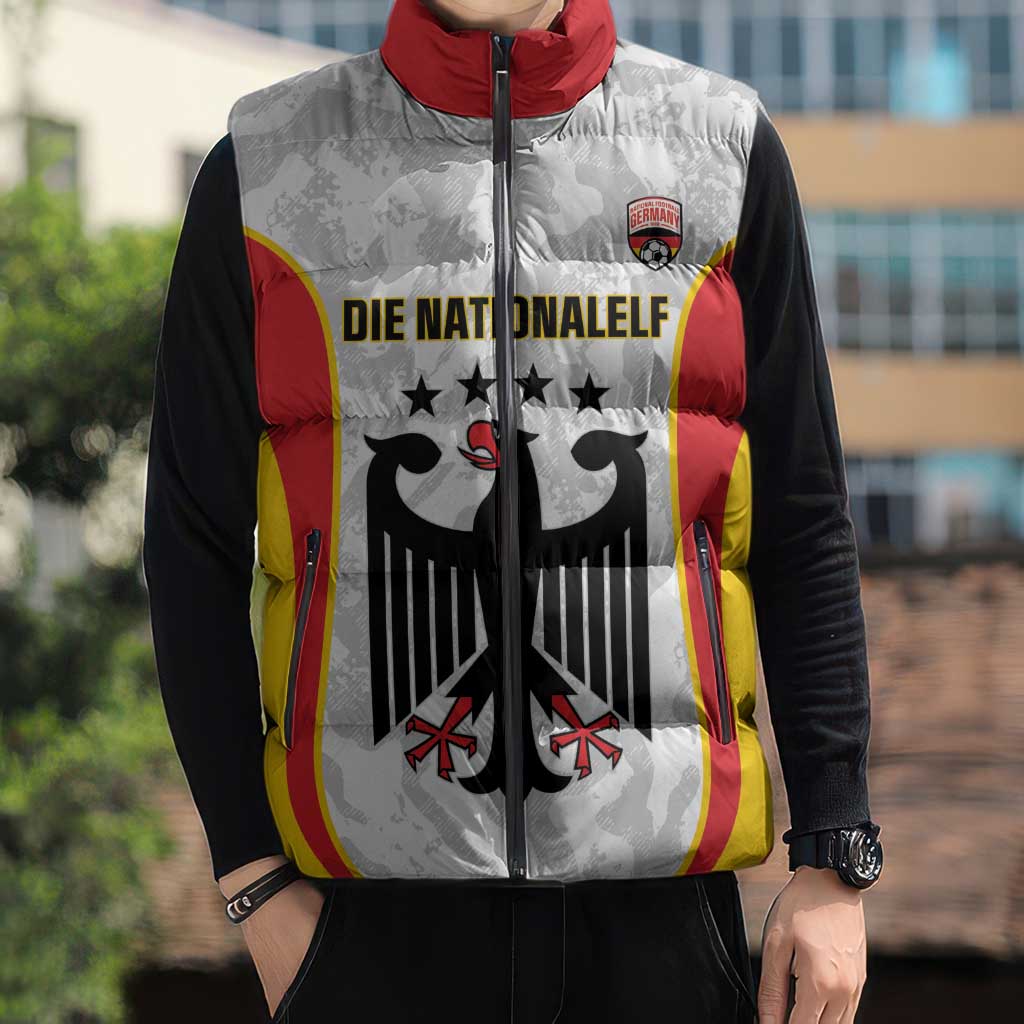 Custom Germany Football Sleeveless Puffer Jacket 2026 Come On Die Nationalelf - Wonder Print Shop