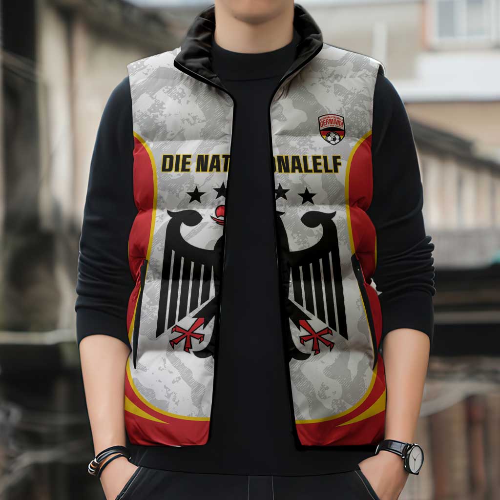 Custom Germany Football Sleeveless Puffer Jacket 2026 Come On Die Nationalelf - Wonder Print Shop