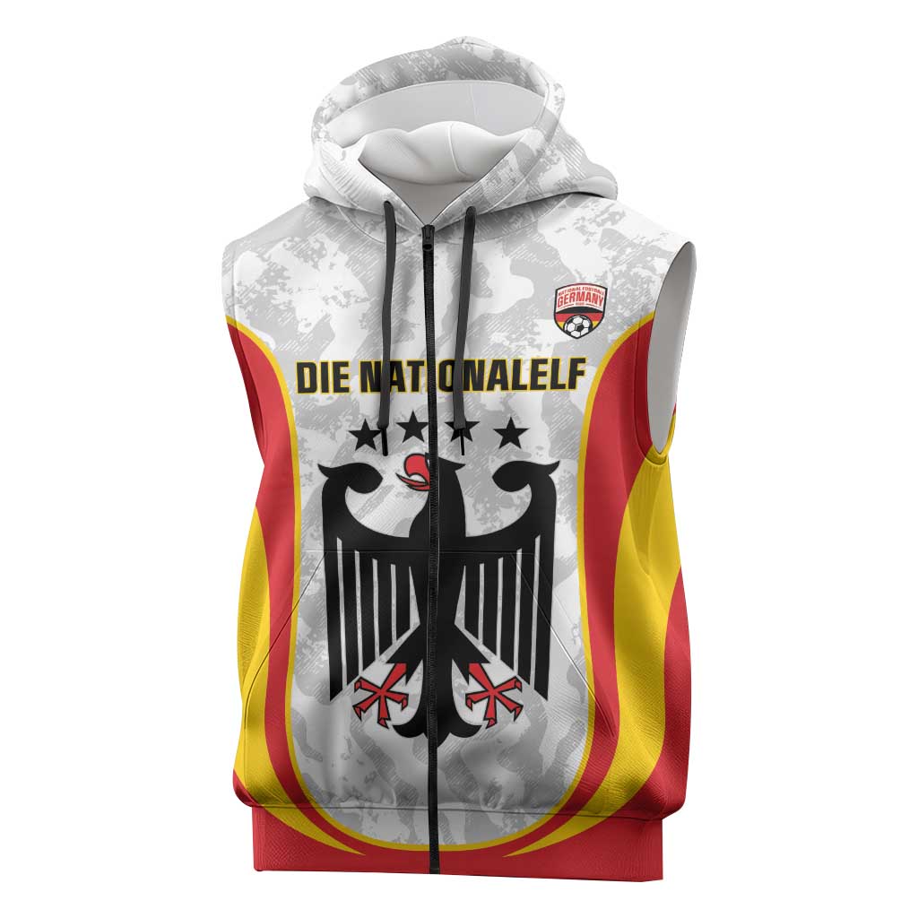 Custom Germany Football Sleeveless Zip Hoodie 2026 Come On Die Nationalelf - Wonder Print Shop