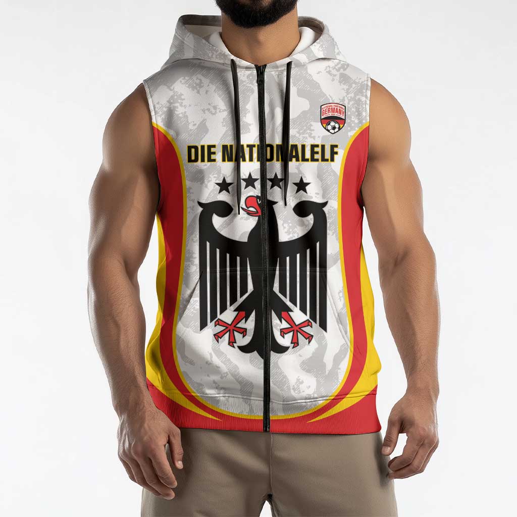 Custom Germany Football Sleeveless Zip Hoodie 2026 Come On Die Nationalelf - Wonder Print Shop