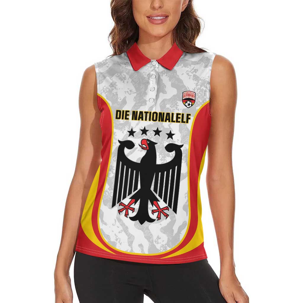 Custom Germany Football Women Sleeveless Polo Shirt 2026 Come On Die Nationalelf - Wonder Print Shop