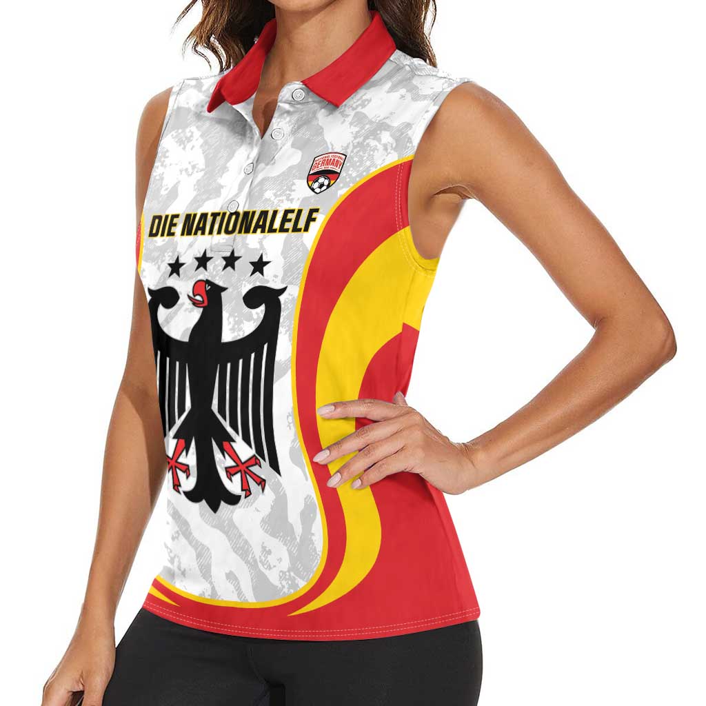 Custom Germany Football Women Sleeveless Polo Shirt 2026 Come On Die Nationalelf - Wonder Print Shop