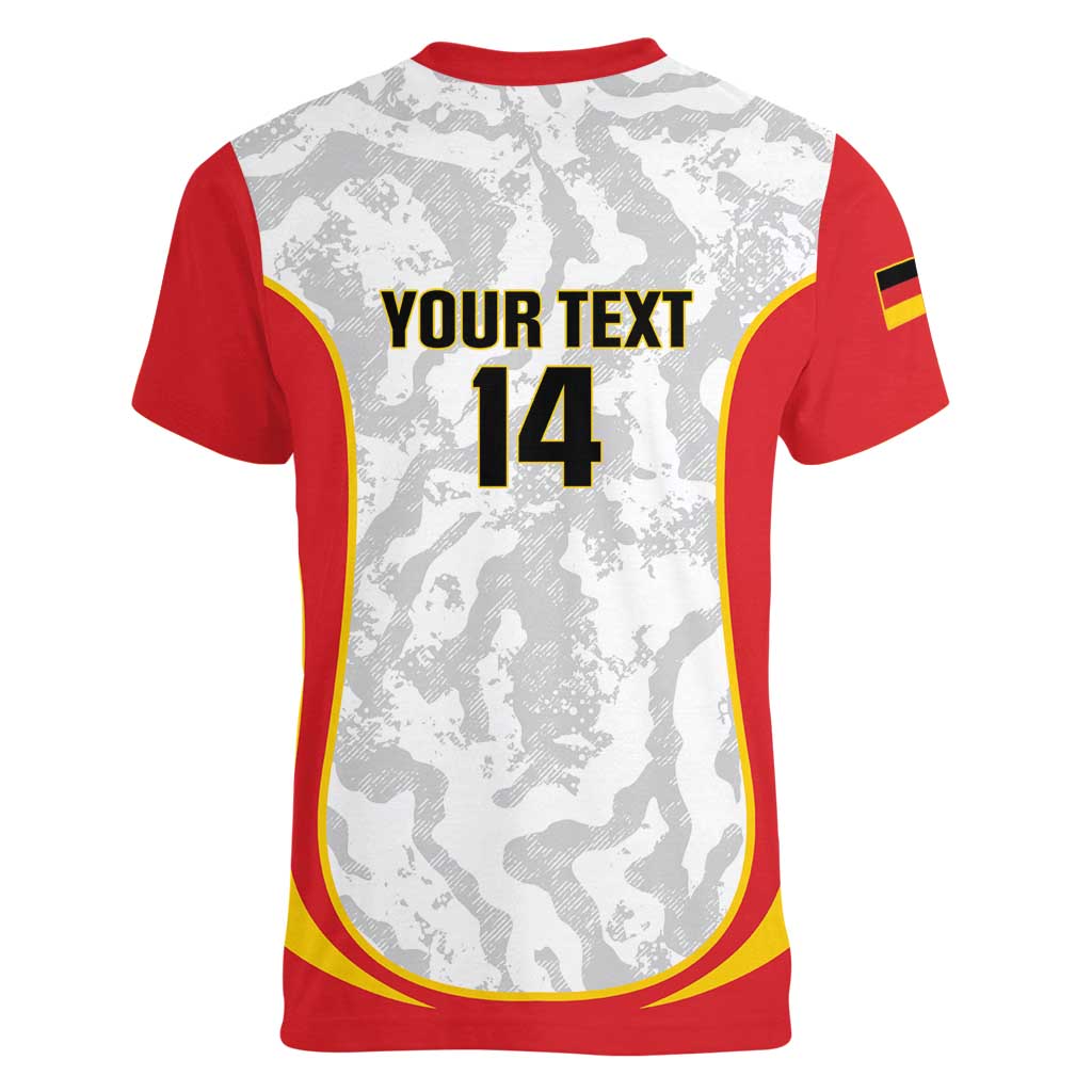 Custom Germany Football Women V-Neck T-Shirt 2026 Come On Die Nationalelf - Wonder Print Shop