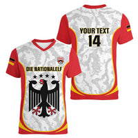 Custom Germany Football Women V-Neck T-Shirt 2026 Come On Die Nationalelf - Wonder Print Shop