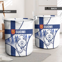 Finland Independence Day Laundry Basket Suomi 1917 Proud Flag Finnish Folk Pattern - Wonder Print Shop