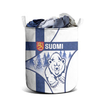Finland Independence Day Laundry Basket Suomi 1917 Proud Flag Finnish Folk Pattern - Wonder Print Shop