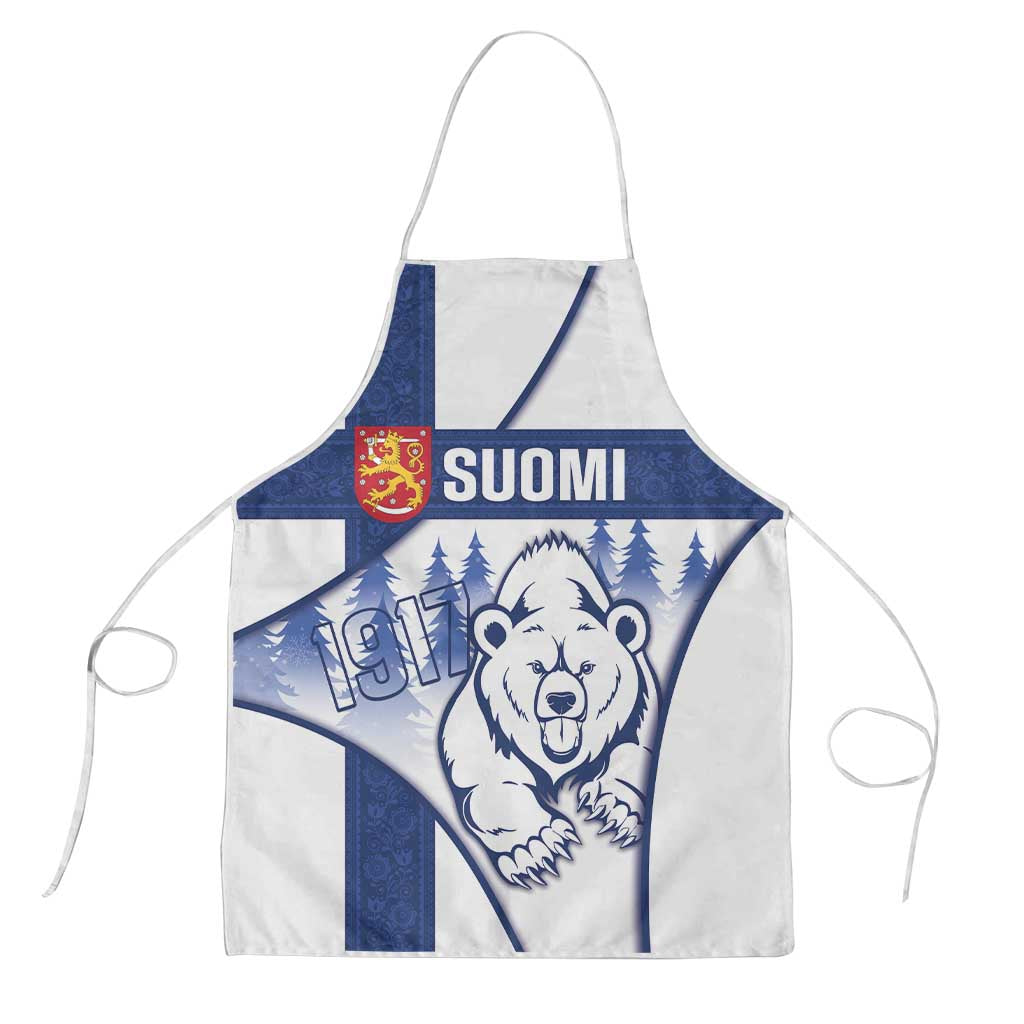 Finland Independence Day Apron Suomi 1917 Proud Flag Finnish Folk Pattern - Wonder Print Shop