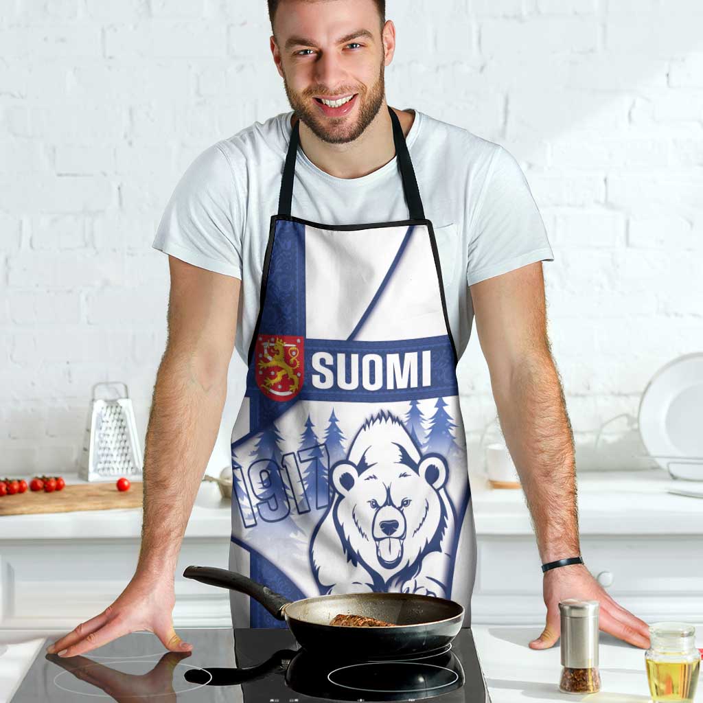 Finland Independence Day Apron Suomi 1917 Proud Flag Finnish Folk Pattern - Wonder Print Shop