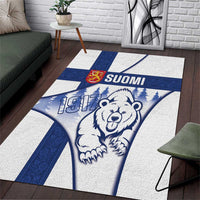 Finland Independence Day Area Rug Suomi 1917 Proud Flag Finnish Folk Pattern - Wonder Print Shop