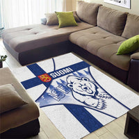 Finland Independence Day Area Rug Suomi 1917 Proud Flag Finnish Folk Pattern - Wonder Print Shop