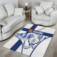 Finland Independence Day Area Rug Suomi 1917 Proud Flag Finnish Folk Pattern - Wonder Print Shop