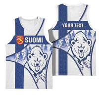 Personalised Finland Independence Day Basketball Jersey Suomi 1917 Proud Flag Finnish Folk Pattern - Wonder Print Shop