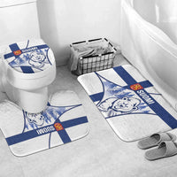 Finland Independence Day Bathroom Set Suomi 1917 Proud Flag Finnish Folk Pattern - Wonder Print Shop