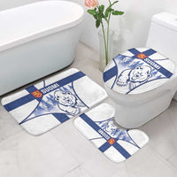 Finland Independence Day Bathroom Set Suomi 1917 Proud Flag Finnish Folk Pattern - Wonder Print Shop